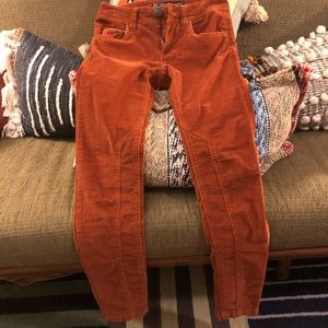 Zara deep orange / rust fine cords size 0